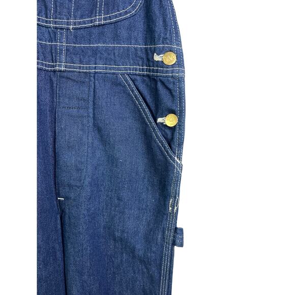 Vintage Lee Denim Overalls Deadstock Mens W26 Denim Blue Student Wash 1970s NWT - Picture 5 of 11